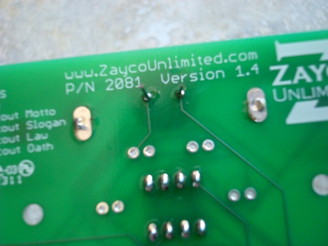 A picture of the the soldered buzzer.