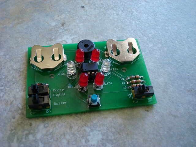 A picture of the slide all soldered.