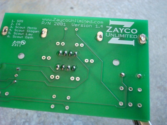 A picture of all of the pins soldered.