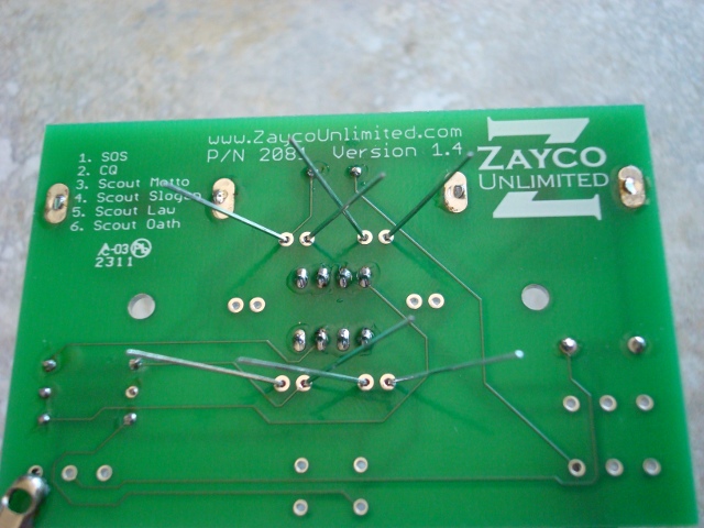 A picture of the leads of all the LEDs.