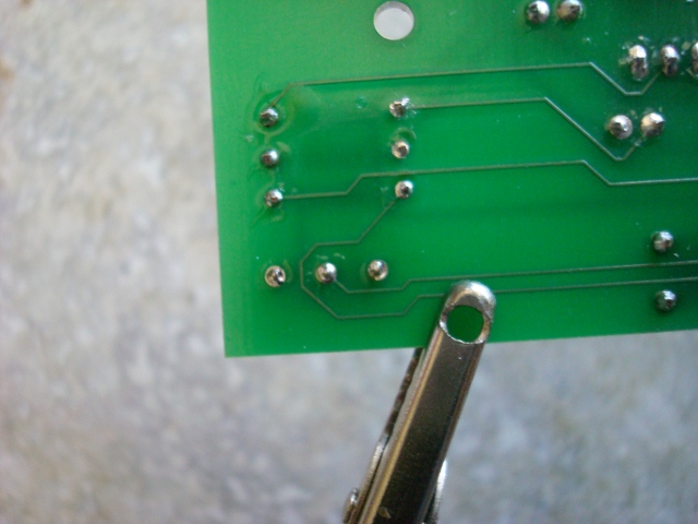 A picture of the soldered light switch.