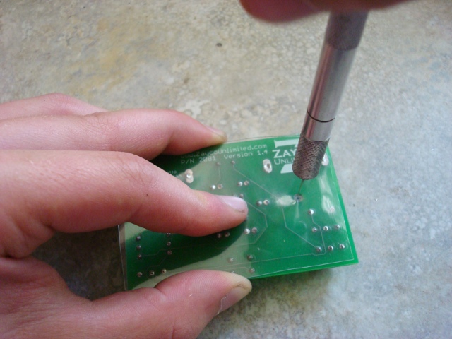 A picture of the holes in the protector.